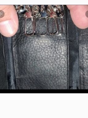 Men's Black Leather Key Holder Wallet W 6 Clips For Keys By Pelle